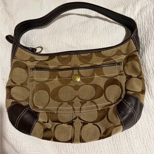 Coach 2007 Y2K Ergo Signature Brown Canvas and Leather Hobo Bag. Model: 11290.